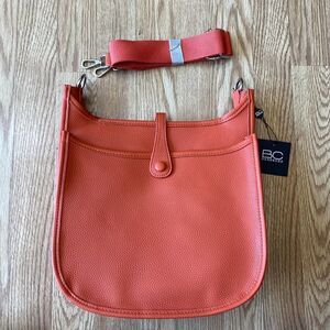 BC Handbags 2 Pocket Purse Crossbody Orange 2303